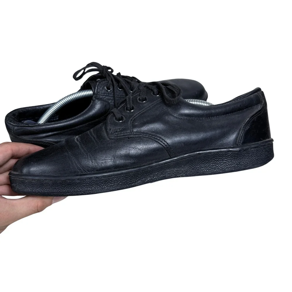 Thorogood Postal Oxford Shoes Mens 10 Black Leather Vibram Sole Made In USA